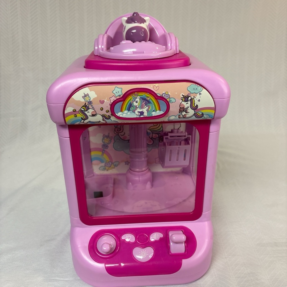 Unicorn Claw Machine for Kids Mini Electronic Vending Machine 13 Plush Toys - Picture 2 of 4
